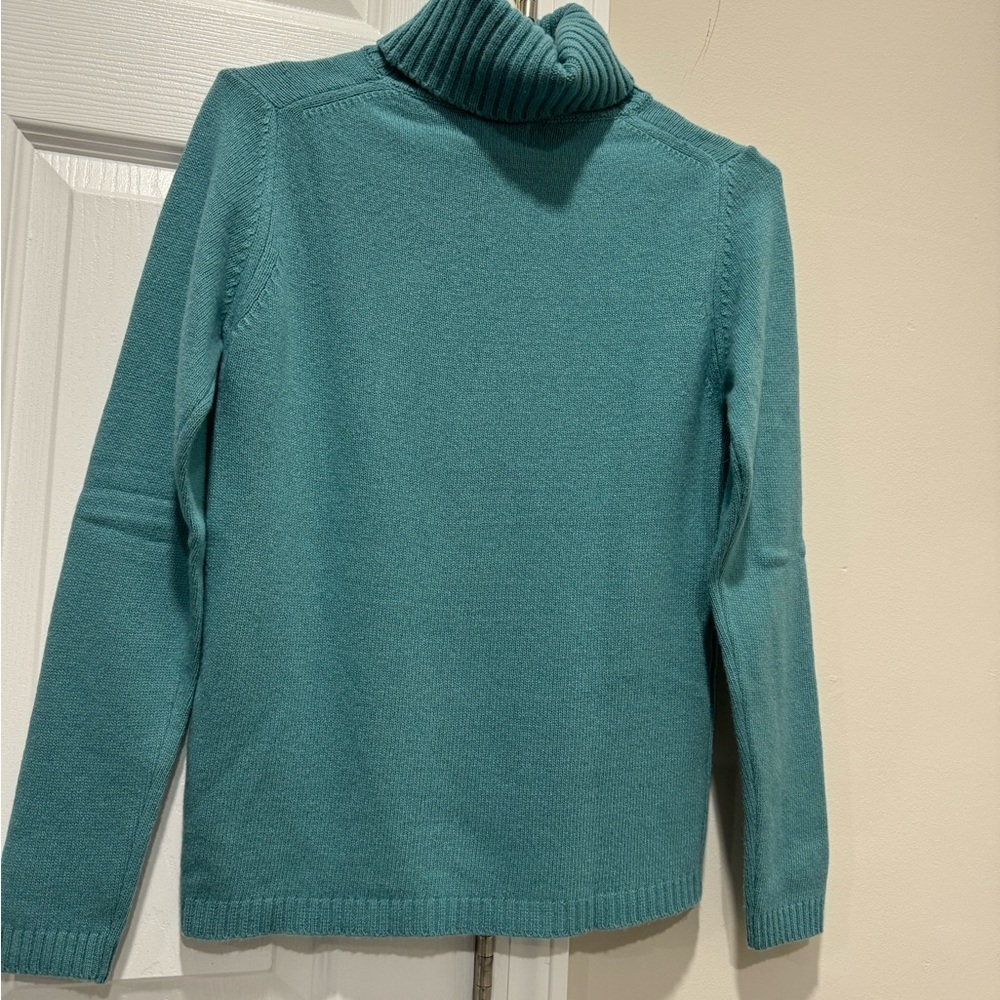 Benedetta B. Made in Italy Merino Wool Cashmere Blend Turtleneck Teal Sz : S